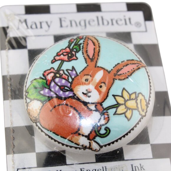 Mary Engelbreit Bunny with flowers Ceramic Drawer Pull Cabinet Knob - Picture 13 of 17